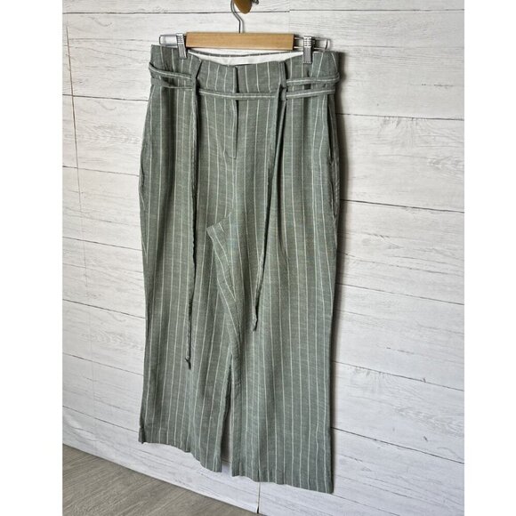 Vero Moda Pants SZ 8 Serena High Waist Paper Bag Laurel Wreath Pinstriped Beachy - Picture 6 of 16